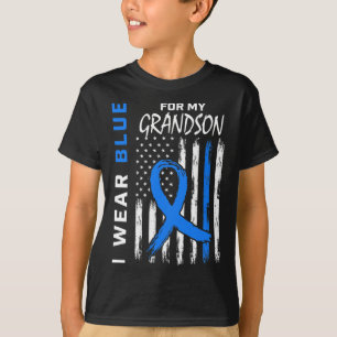 T-shirt Je Porte Du Bleu Pour Le Drapeau De Sensibilisatio