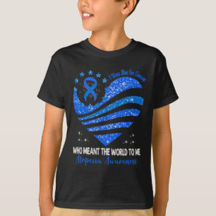 T-shirt Je Porte Du Bleu Pour Le Ruban Coeur De Sensibilis
