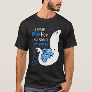 T-shirt Je Porte Du Bleu Pour Les Polyposis Familiaux Sens