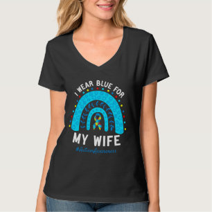 T-shirt Je Porte Du Bleu Pour Ma Femme Sensibilisation sur