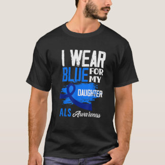 T-shirt Je Porte Du Bleu Pour Ma Fille Appuyer la sensibil