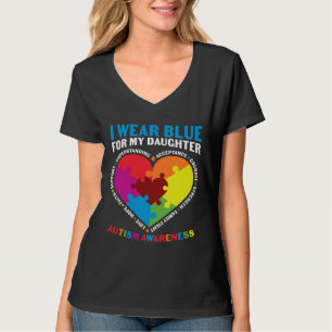 T-shirt Je Porte Du Bleu Pour Ma Fille Sensibilisation sur