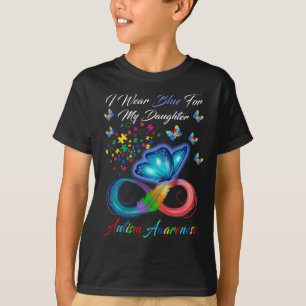 T-shirt Je Porte Du Bleu Pour Ma Fille Sensibilisation sur