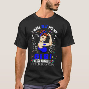 T-shirt Je Porte Du Bleu Pour Ma Gigi Grandma Sensibilisat