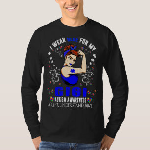 T-shirt Je Porte Du Bleu Pour Ma Gigi Grandma Sensibilisat