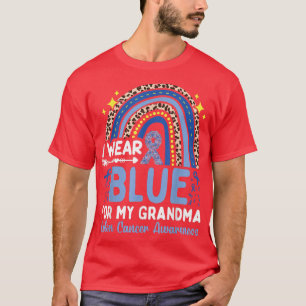 T-shirt Je Porte Du Bleu Pour Ma Grand-Mère Colon Conscien