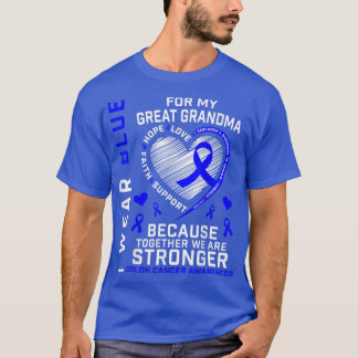 T-shirt Je Porte Du Bleu Pour Ma Grande Grand-Mère Colon C