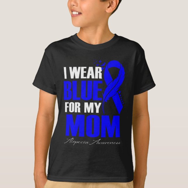 T-shirt Je Porte Du Bleu Pour Ma Mère Alopecia (Devant)