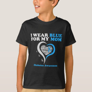 T-shirt Je Porte Du Bleu Pour Ma Mère Diabète Guerrier Sen