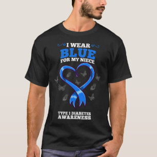 T-shirt Je Porte Du Bleu Pour Ma Nièce T1D Type 1 Diabète