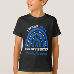 T-shirt Je Porte Du Bleu Pour Ma Soeur T1D Type 1 Diabète
