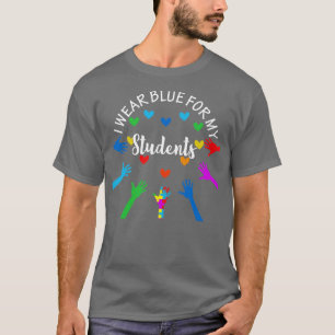T-shirt Je Porte Du Bleu Pour Mes Étudiants Enseignants Au