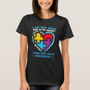 T-shirt Je Porte Du Bleu Pour Mes Petits-Enfants Sensibili
