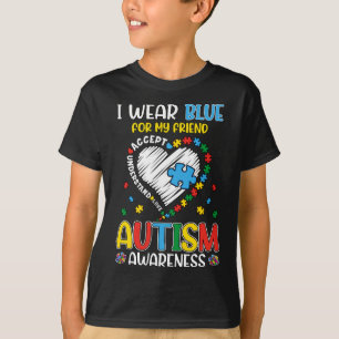 T-shirt Je Porte Du Bleu Pour Mon Ami Sensibilisation sur