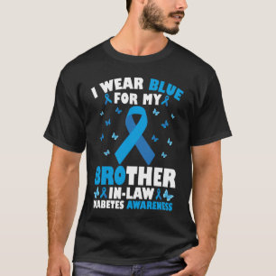 T-shirt Je Porte Du Bleu Pour Mon Belle-Frère Diabète De T