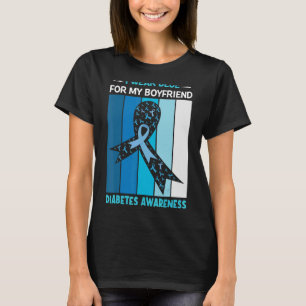 T-shirt Je Porte Du Bleu Pour Mon Copain Ribbon Retro Vint