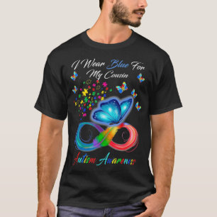 T-shirt Je porte du bleu pour mon cousin Cadeaux de sensib