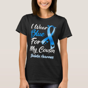 T-shirt Je Porte Du Bleu Pour Mon Cousin Diabète Sensibili