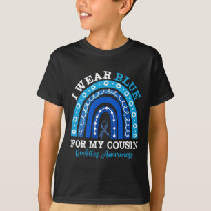 T-shirt Je Porte Du Bleu Pour Mon Cousin T1D Type 1 Diabèt