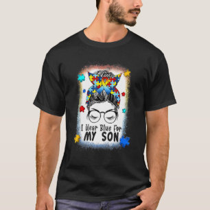 T-shirt Je Porte Du Bleu Pour Mon Fils Autism Chignon Sale