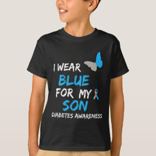 T-shirt Je Porte Du Bleu Pour Mon Fils Diabète Sensibilisa