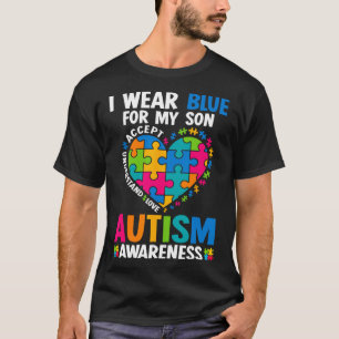 T-shirt Je porte du bleu pour mon fils Sensibilisation à l