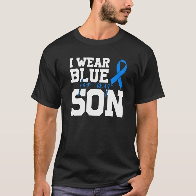 T-shirt Je Porte Du Bleu Pour Mon Fils Sensibilisation sur (Devant)