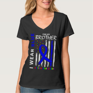 T-shirt Je Porte Du Bleu Pour Mon Frère Sensibilisation su