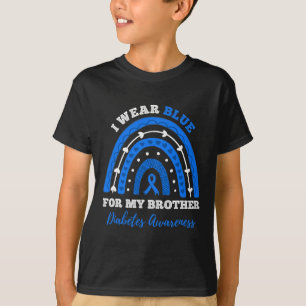 T-shirt Je Porte Du Bleu Pour Mon Frère T1D Type 1 Diabète