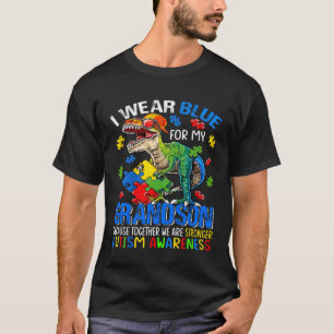 T-shirt Je Porte Du Bleu Pour Mon Grand-Fils, Un Autisme P