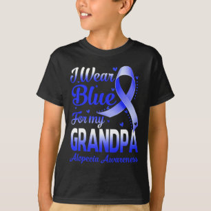 T-shirt Je Porte Du Bleu Pour Mon Grand-Père Alopecia Sens