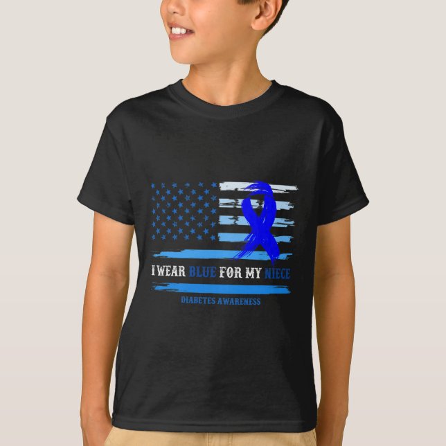 T-shirt Je Porte Du Bleu Pour Mon Mois De Sensibilisation  (Devant)