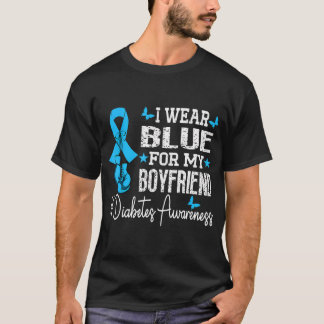 T-shirt Je Porte Du Bleu Pour Mon Petit Ami Type 1 Diabète