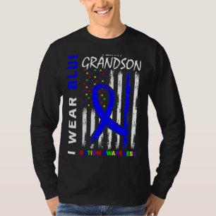 T-shirt Je Porte Du Bleu Pour Mon Petit-Fils Sensibilisati