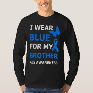 T-shirt Je Porte Du Bleu Pour Mon Ruban Frère