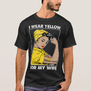 T-shirt Je Porte Du Jaune Pour Ma Femme Sensibilisation À
