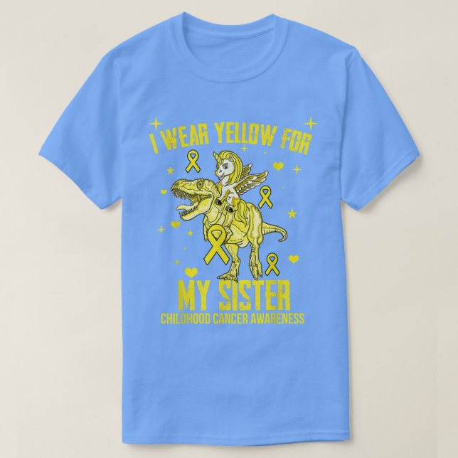 T-shirt Je Porte Du Jaune Pour Ma Soeur Cancer De L'Enfanc (Design devant)