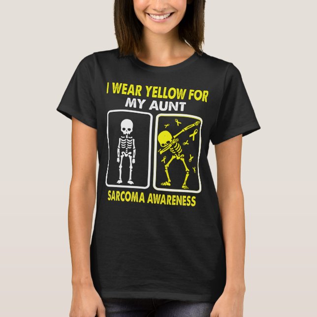 T-shirt Je Porte Du Jaune Pour Ma Tante SARCOMA CONSCIENCE (Devant)