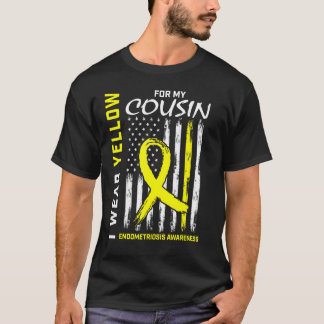 T-shirt Je Porte Du Jaune Pour Mes Lauréats D'Endometriose