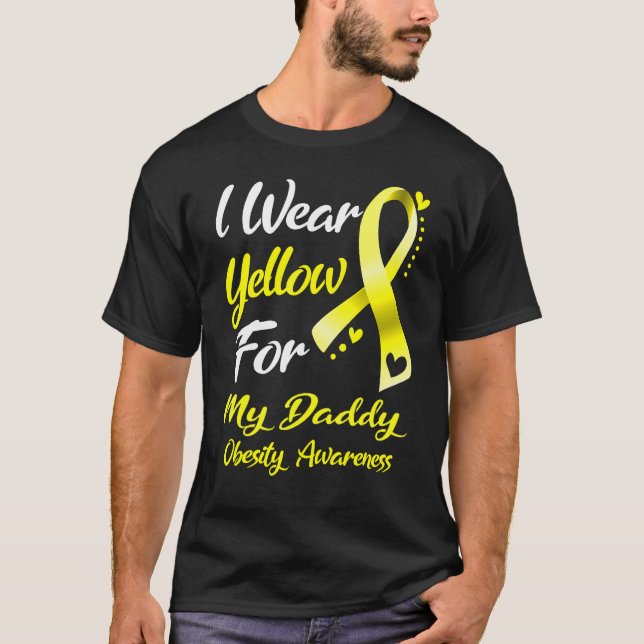T-shirt Je Porte Du Jaune Pour Mon Papa Sensibilisation À  (Devant)
