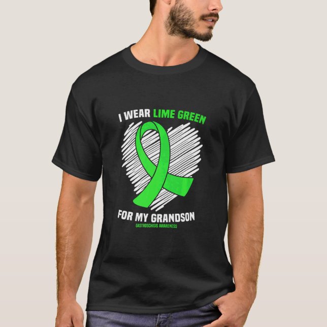 T-shirt Je Porte Du Lime Vert Pour Mon Petit-Fils Gastrosc (Devant)