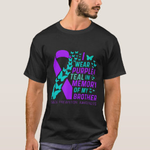 T-shirt Je Porte Du Purple Et Turquoise Pour Mon Frère Sui