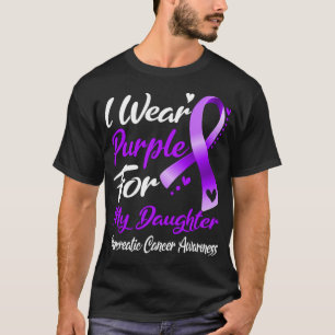 T-shirt Je Porte Du Purple Pour Ma Fille Cancer Du Pancréa