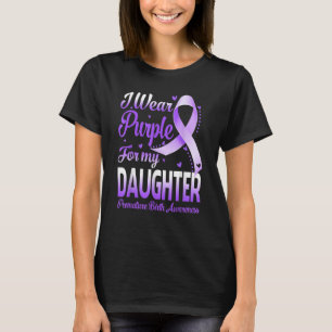 T-shirt Je Porte Du Purple Pour Ma Fille Naissance Prématu