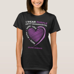 T-shirt Je Porte Du Purple Pour Mon Grand-Fille Epilepsy A