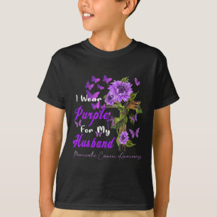 T-shirt Je Porte Du Purple Pour Mon Mari Cancer Pancréatiq