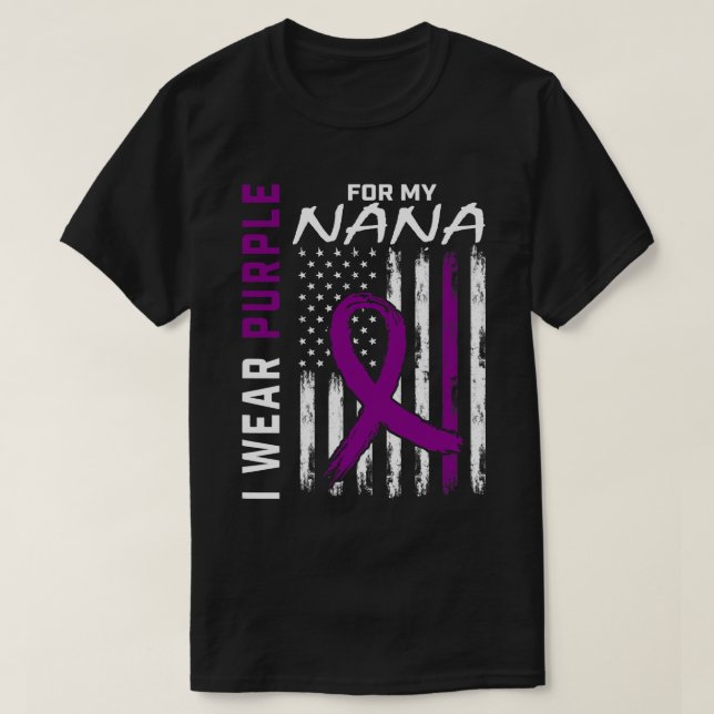 T-shirt Je Porte Du Purple Pour Mon Nana Pancreatic Cancer (Design devant)
