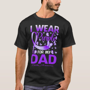 T-shirt Je Porte Du Purple Pour Mon Père Butterf De Sensib