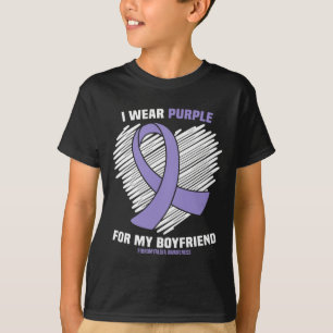 T-shirt Je Porte Du Purple Pour Mon Petit-Ami Fibromyalgie
