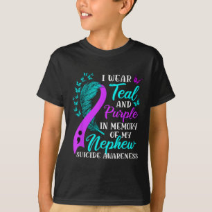 T-shirt Je Porte Du Purple Turquoise En Mémoire De Mon Sui